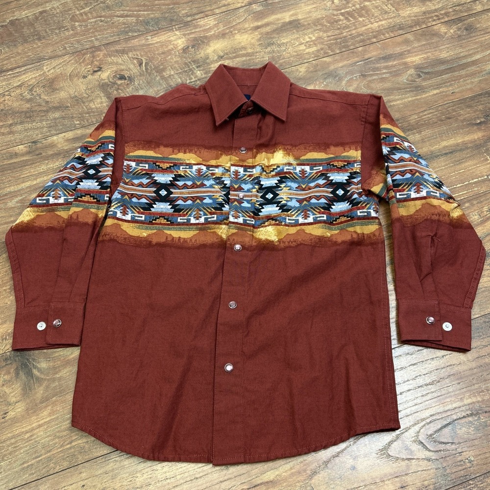 Panhandle Slim‎ Boy's Small 6 Pearl Snap Western Shirt Rodeo Southwestern Aztec